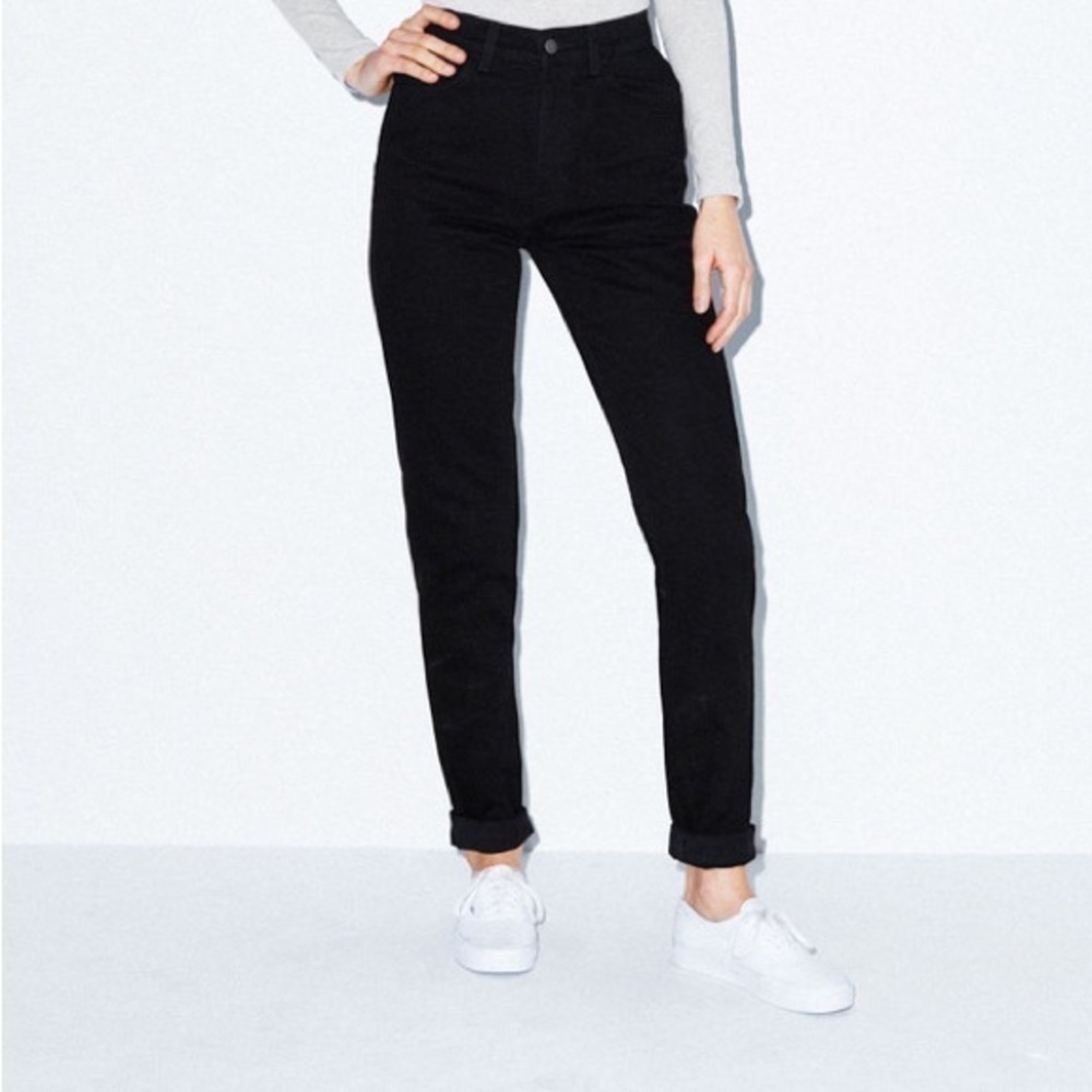 American Apparel Made in the USA Black High Rise Skinny Denim Jeans